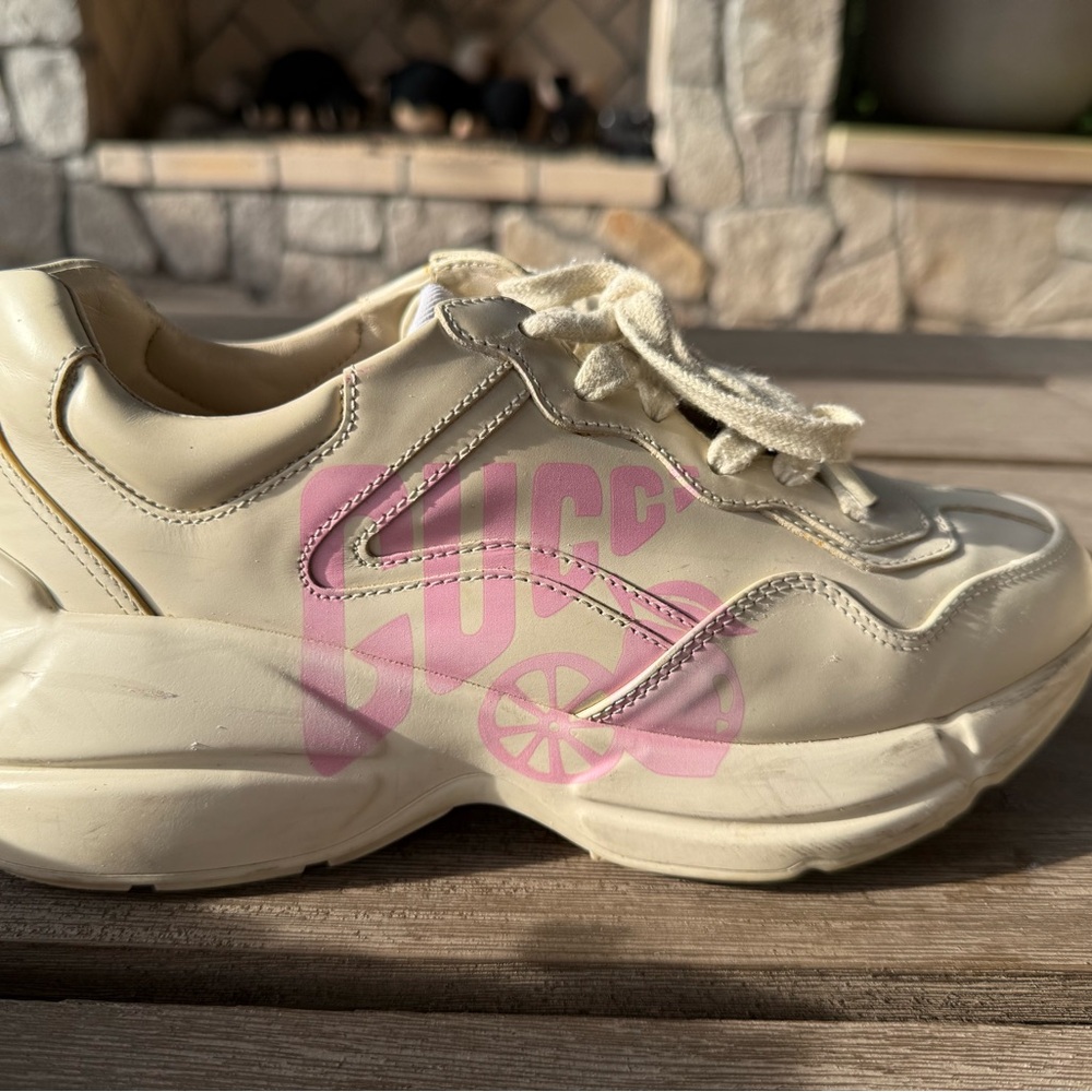 Gucci Rython Lemon Woman’s Sneakers in cream and pink